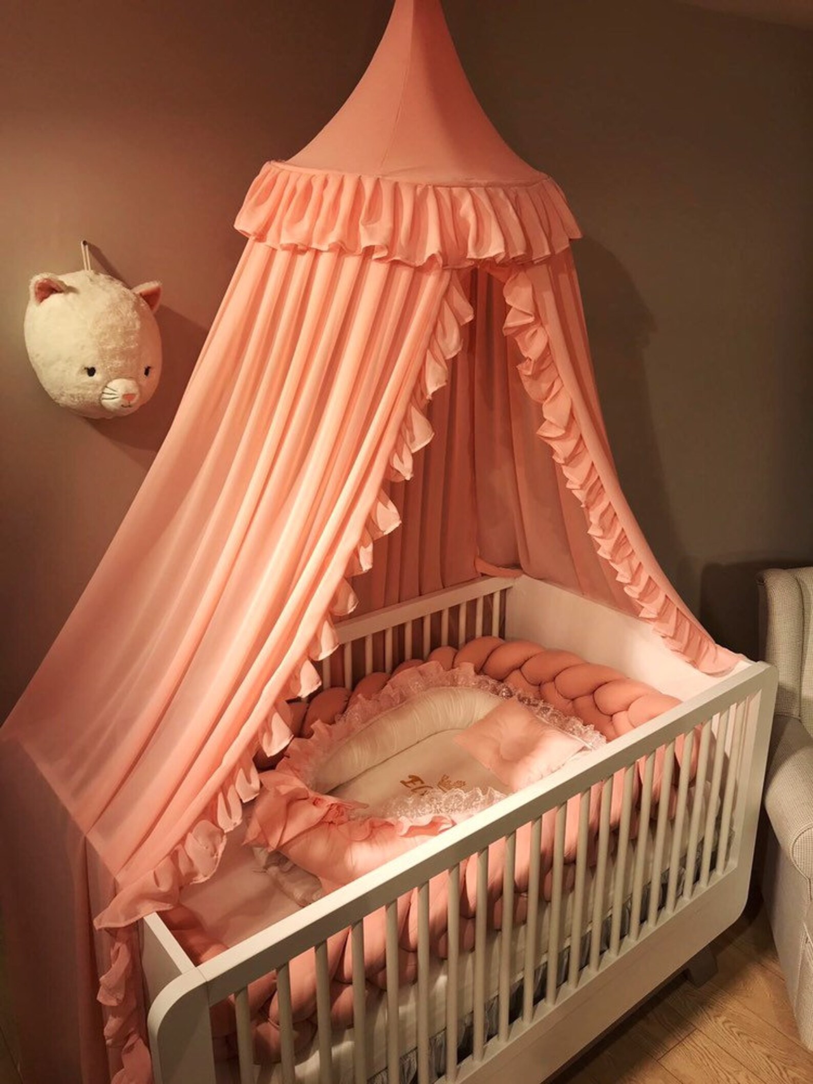 Bed Canopy Baby Girl Bed Canopy Baldachin Nursery Decor Etsy