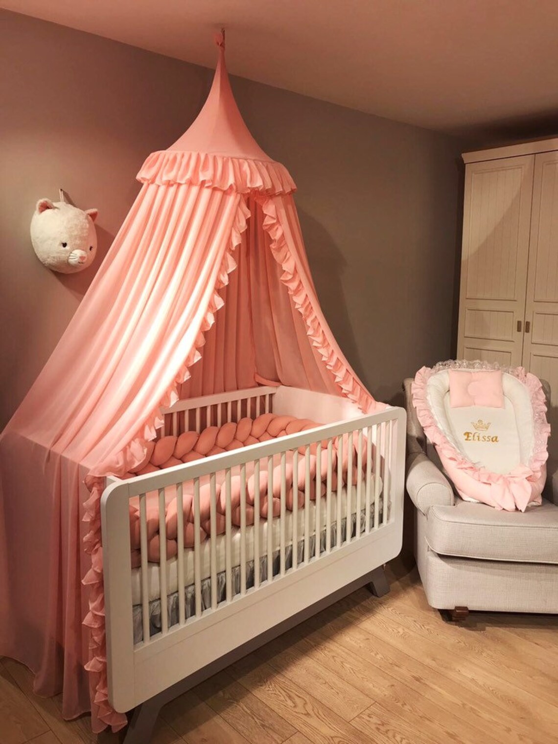 Bed Canopy Baby Girl Bed Canopy Baldachin Nursery Decor Etsy