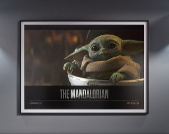Minimalist Poster of The Mandalorian and Baby Yoda Christmas Gift