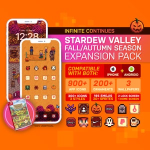 Stardew Valley Fall/Autumn Season - Expansion Pack | Classic Game Theme | Custom App Icons & Wallpapers | iOS14+ | Android