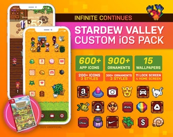 Stardew Valley Custom iOS Theme Pack | Classic Game Theme | Custom App Icons & Wallpapers | iOS14 | iOS16