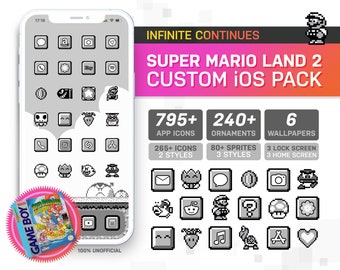 Super Mario Land 2 Custom iOS Theme Pack I Retro Game Theme | Custom App Icons Wallpaper | iOS14+