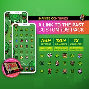 The Legend Of Zelda: Link zur Vergangenheit Eigenes iOS Theme Pack | Retro Game Theme | Benutzerdefinierte App Icons & Wallpapers | iOS14+