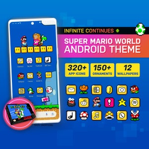 Super Mario World Android Theme Pack | Classic Game Theme | Custom App Icons & Wallpapers