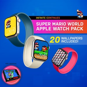 Aangepaste Apple Watch-achtergronden Super Mario World I Retro Game Theme | Aangepaste achtergronden | watchOS