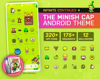The Legend Of Zelda: The Minish Cap Custom Android Theme Pack | Retro Game Theme | Custom App Icons & Wallpapers