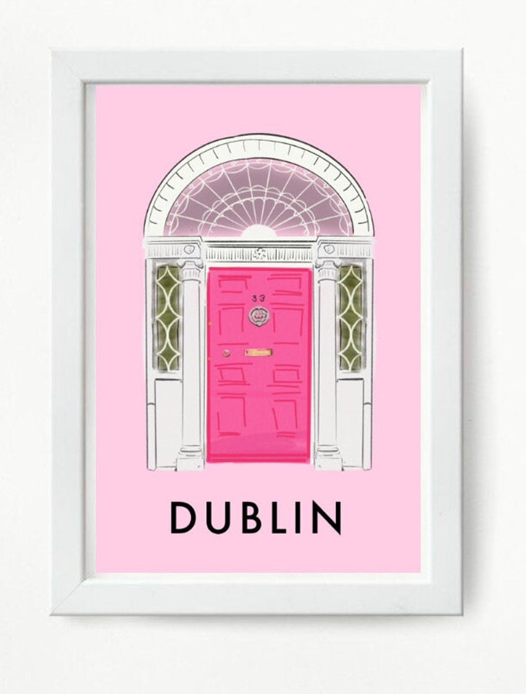 Dublin Door Print, Dublin Illustration, Ireland Illustration, Bold