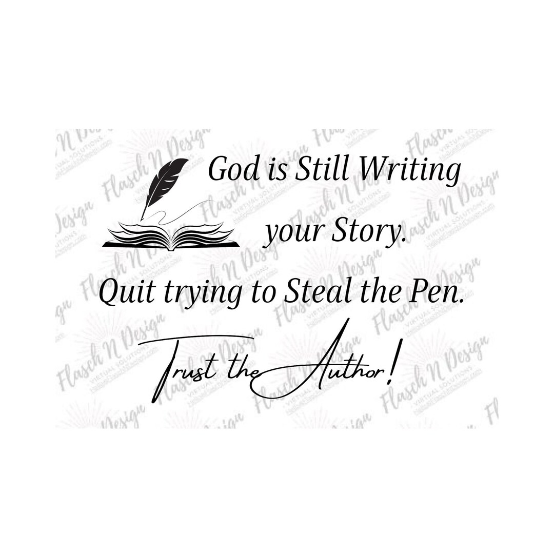Printable Christian Office Art, Desk & Wall Art Print, Quote Print, Trust the Author, PDF SVG