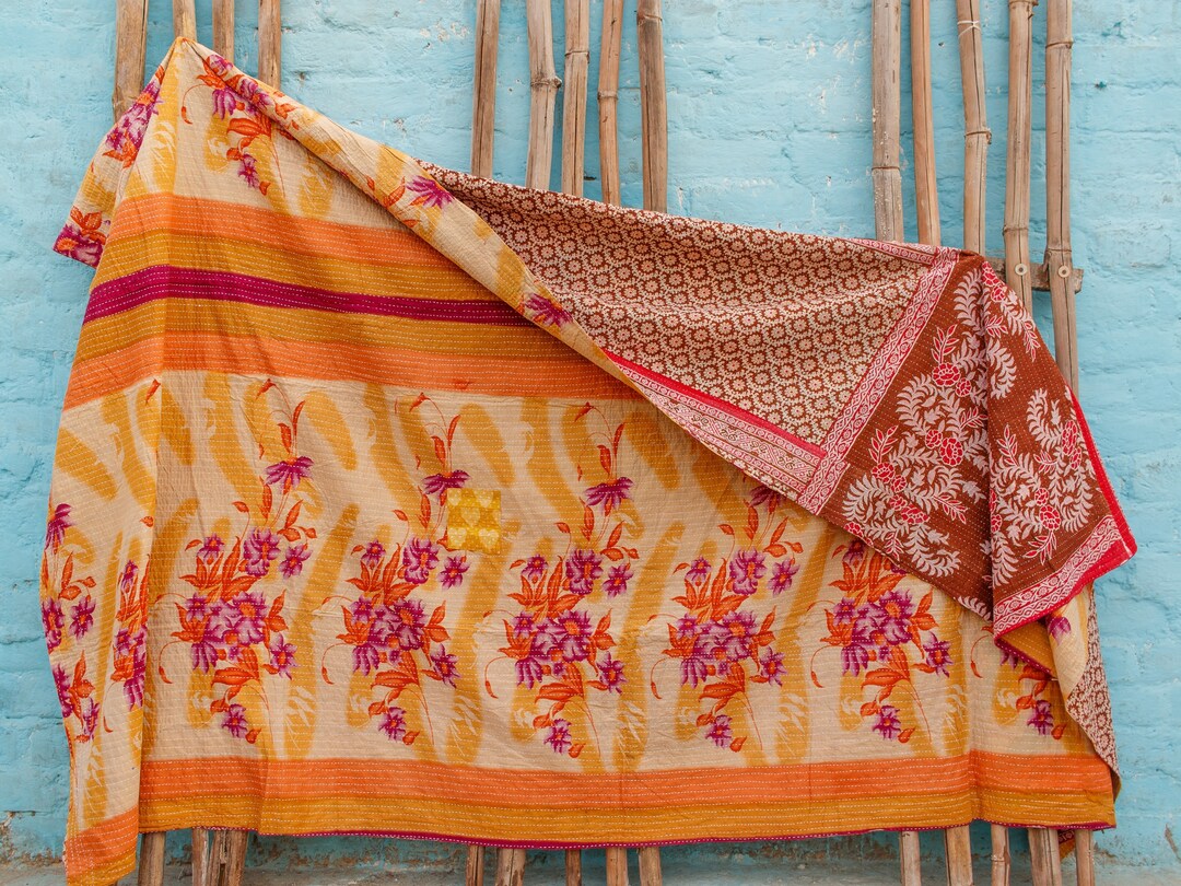 Vintage Kantha Quilt, Throw, Kantha Blankit, Indian Kantha Quilt,kantha Quilts Etsy