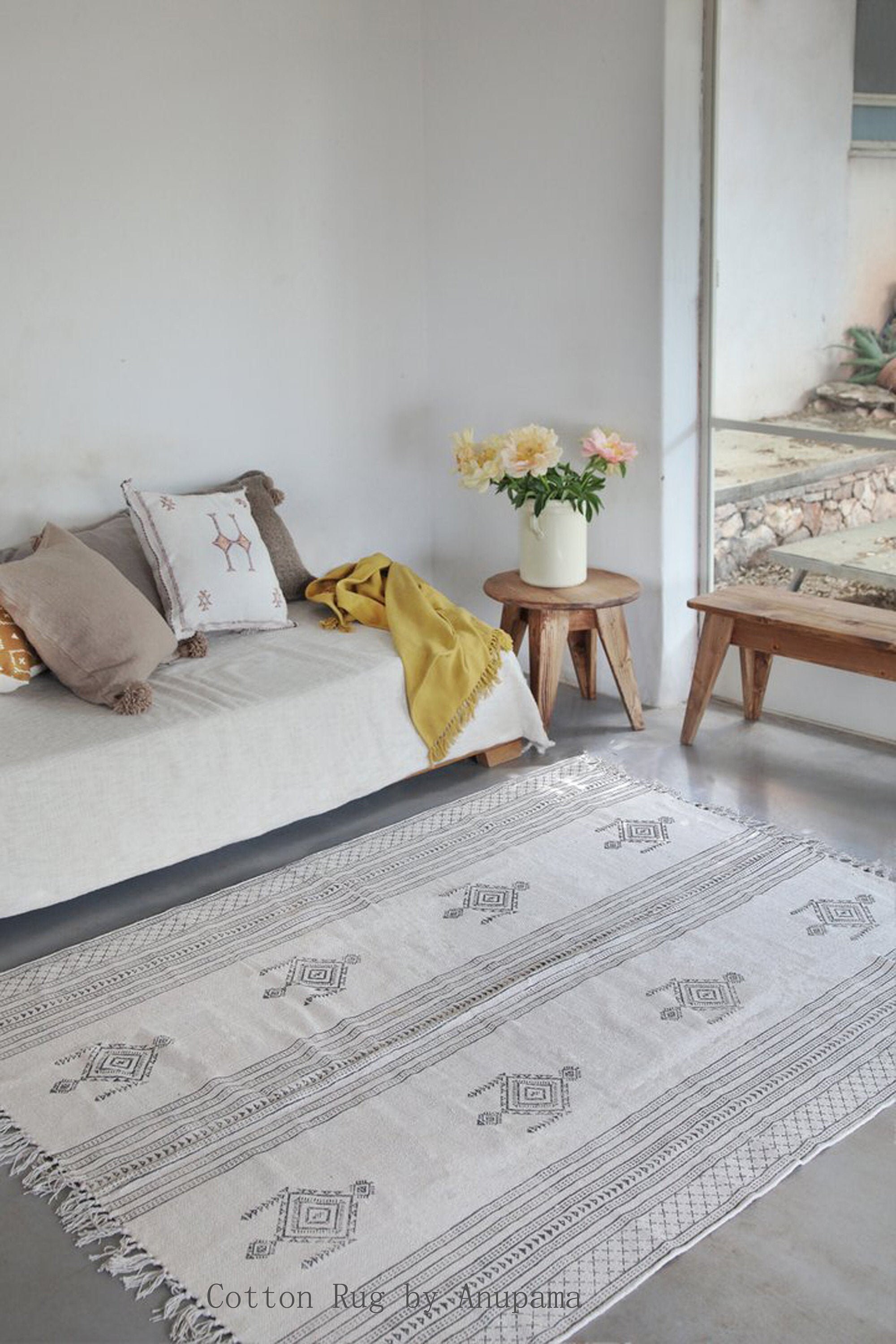 Area Rug 5x8 Feet Size Cotton Rug Office Rug Floor Rug Etsy UK