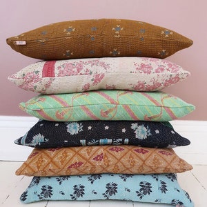 housse de coussin 6 pcs set Coussin, sham, Housse de coussin de couette Kantha Housse de coussin faite à la main, 18 x 18 pouces image 7