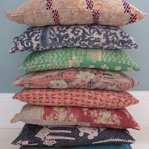 housse de coussin 6 pcs set Coussin, sham, Housse de coussin de couette Kantha Housse de coussin faite à la main, 18 x 18 pouces image 6