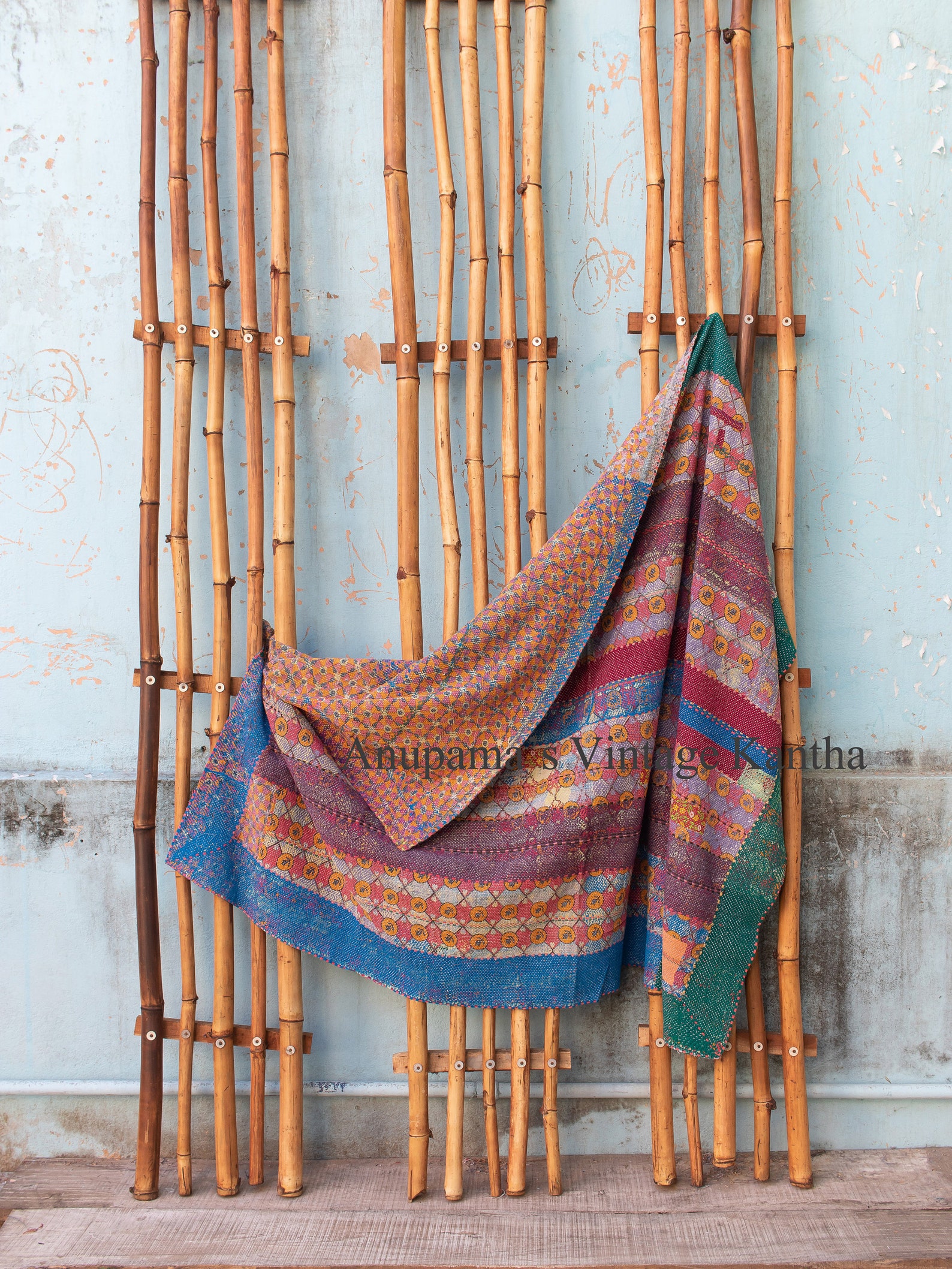 Vintage Kantha quilt Throw Kantha Blankit Indian Kantha Etsy