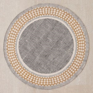 Round rug 4x4 feet size, cotton rug, office rug, floor rug, kitchen rug 48 x 48 Inch / 120x120 cms image 2