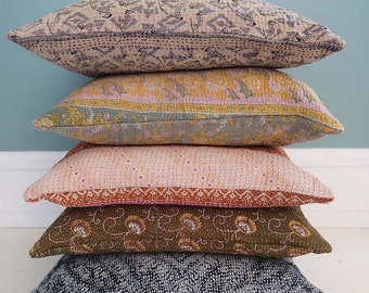 housse de coussin 6 pcs set Coussin, sham, Housse de coussin de couette Kantha Housse de coussin faite à la main, 18 x 18 pouces