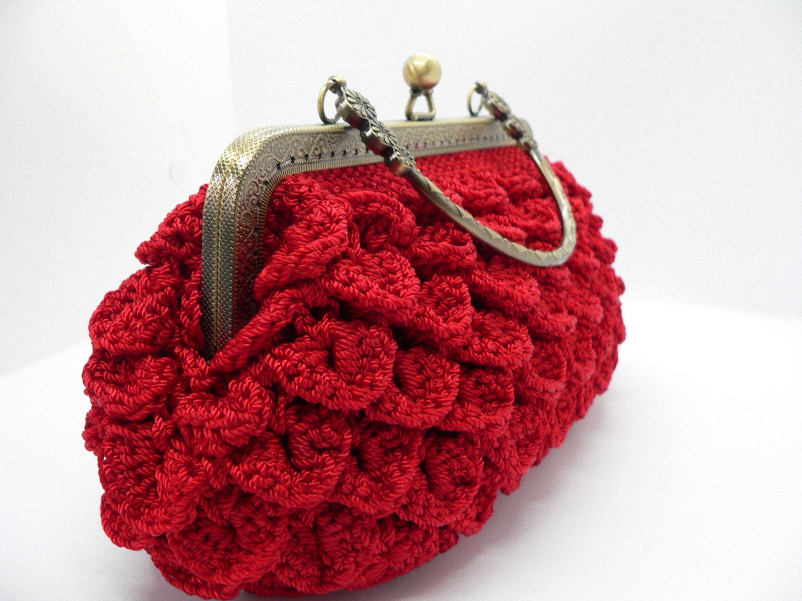Crocheted Purse in Red colour Etsy