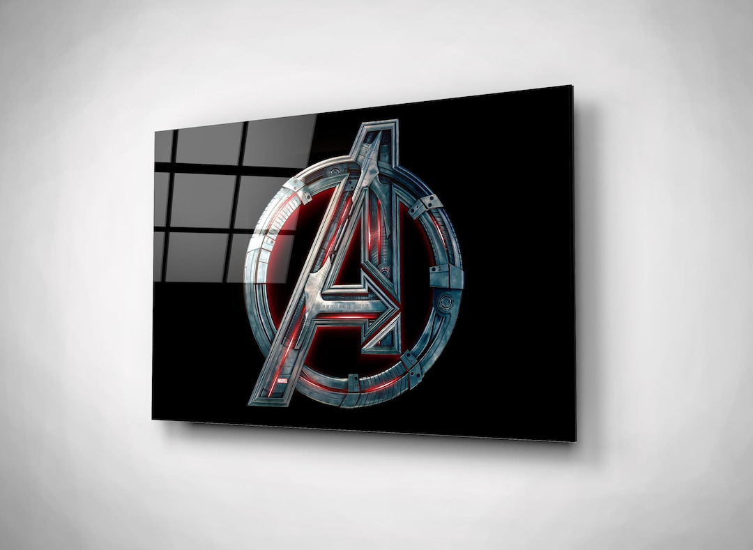 Avengers Logo Wall Art Metal Marvels Decor Superhero Lover Etsy