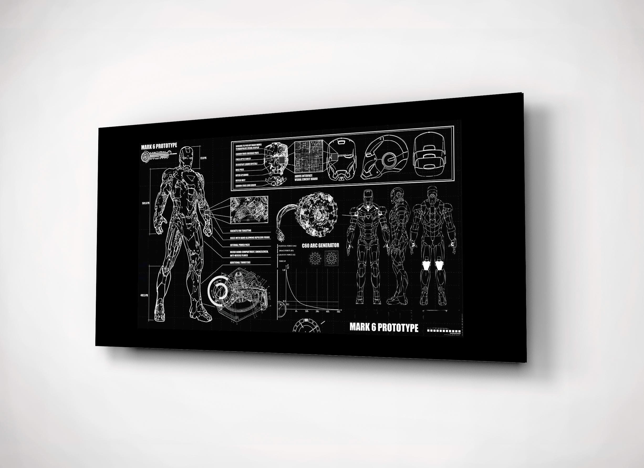 Ironman blueprint - Etsy België, image size:2452x1782