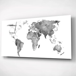 Moderne Weltkarte Panorama Wandkunst, Tuschemalerei, Weihnachtsgeschenk, Distressed Dekorative Kunst, Große Glas Wohnkultur