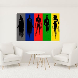 Justice League Wall Art Justice League Wall Decor Colorful | Etsy