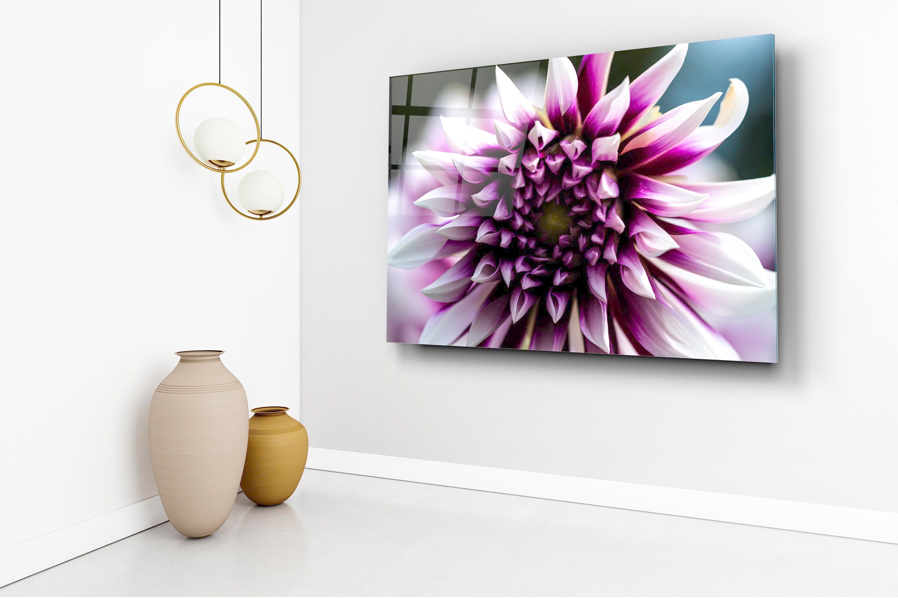 Dahlia Three Panel Wall Art Floral Photography Set Of 3 Glass Etsy