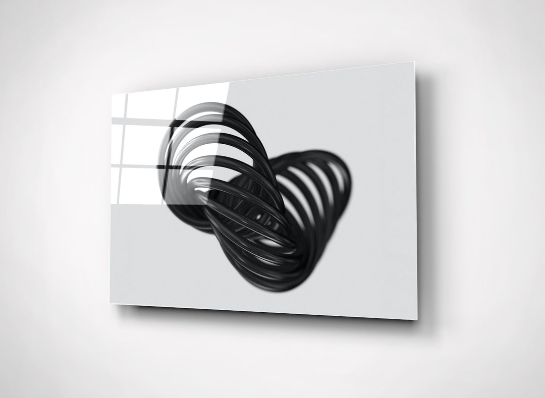 Abstract 3d Art Black and White Game Room Decor Modern Bar Etsy