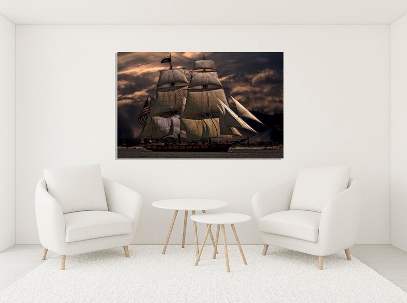Sailing Ship Three Panel Wall Art Nautical Theme Coastal Decor Etsy