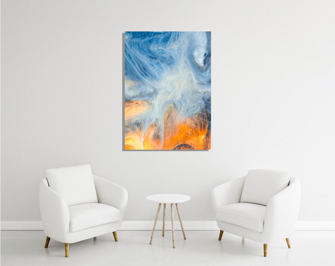 Fire and Water Glass Wall Art Liquid Pour Art Print on Etsy