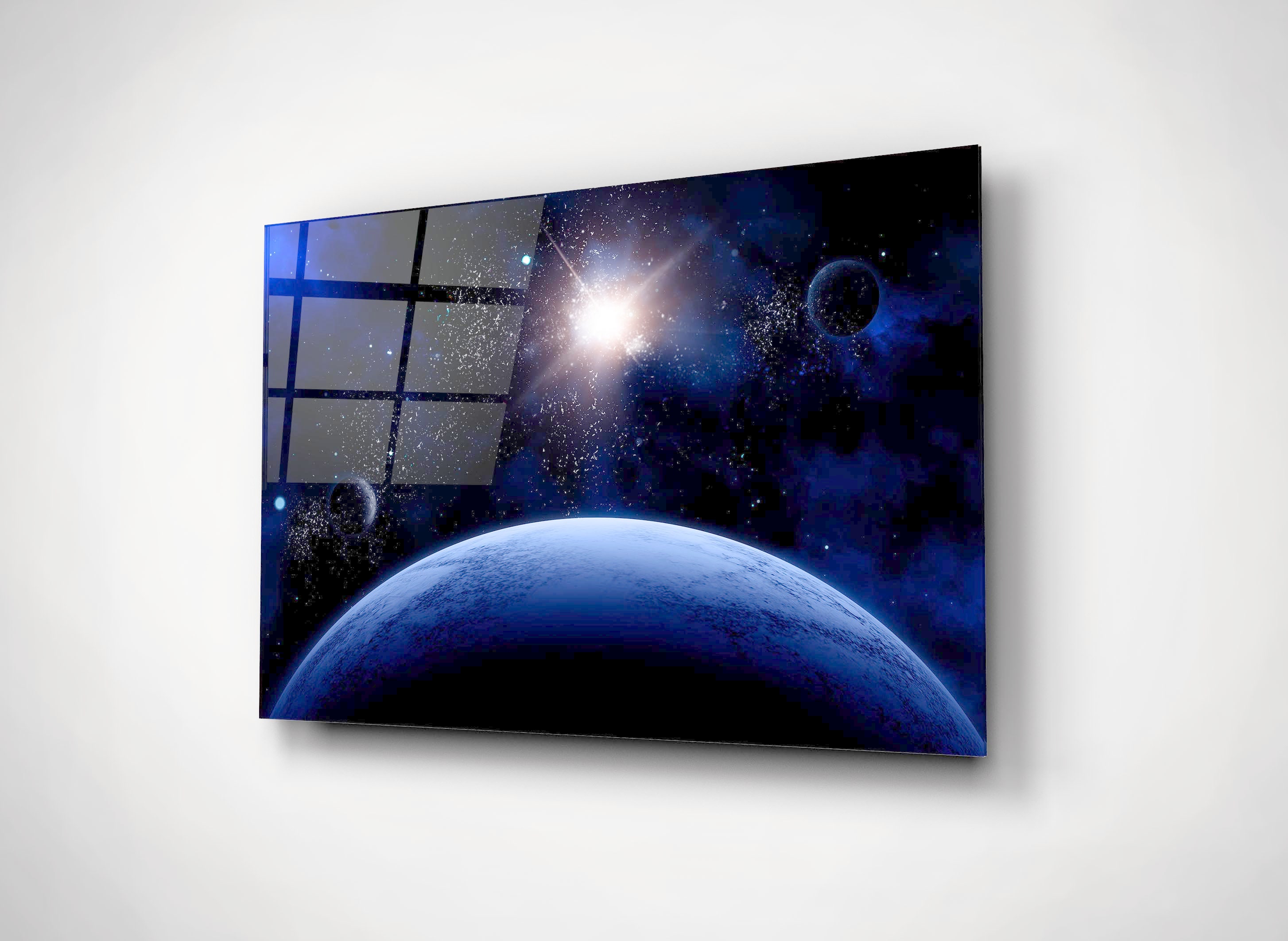 Space Scene Three Panel Wall Art Large Glass 3 Piece Set Decor Etsy