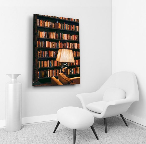 Home Library Wall Art Reading Room Decor Books Glass Etsy