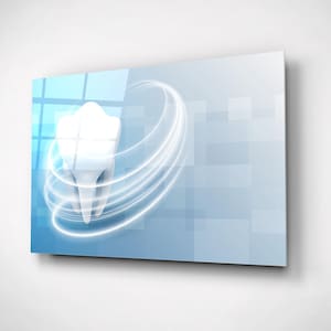 Dentistry Wall Decor, Tooth Glass Print On Canvas, Unique Dental Surgeon Gift, Modern Medical Dental Clinic Decor