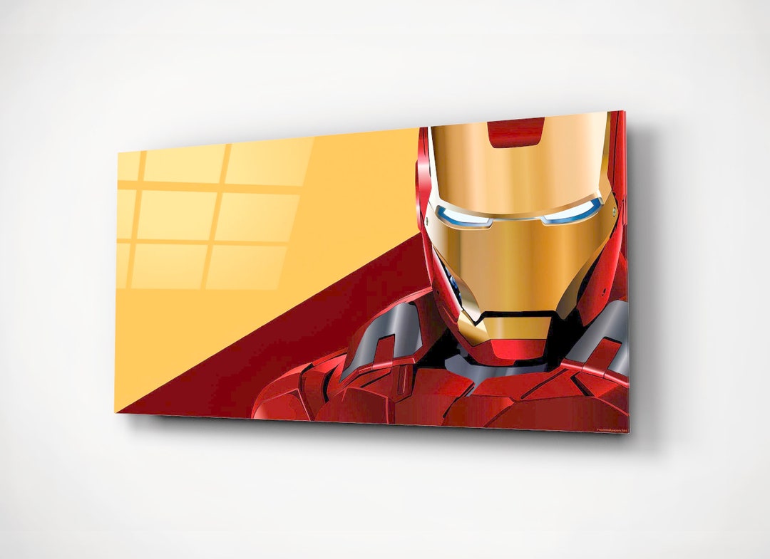 Iron Man Wall Art, Panoramic Superhero Painting, Avengers Art, Marvel