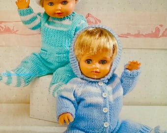 ENGLISCH nur Puppenkleidung Strickmuster: Vintage Kinderwagen SET & Spielanzug (Digitaler Download, nur ENGLISCH)