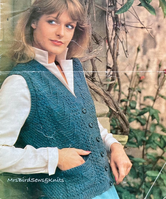 Double Knit Ladies Knitted Waistcoat Pattern Knitted Waistcoat
