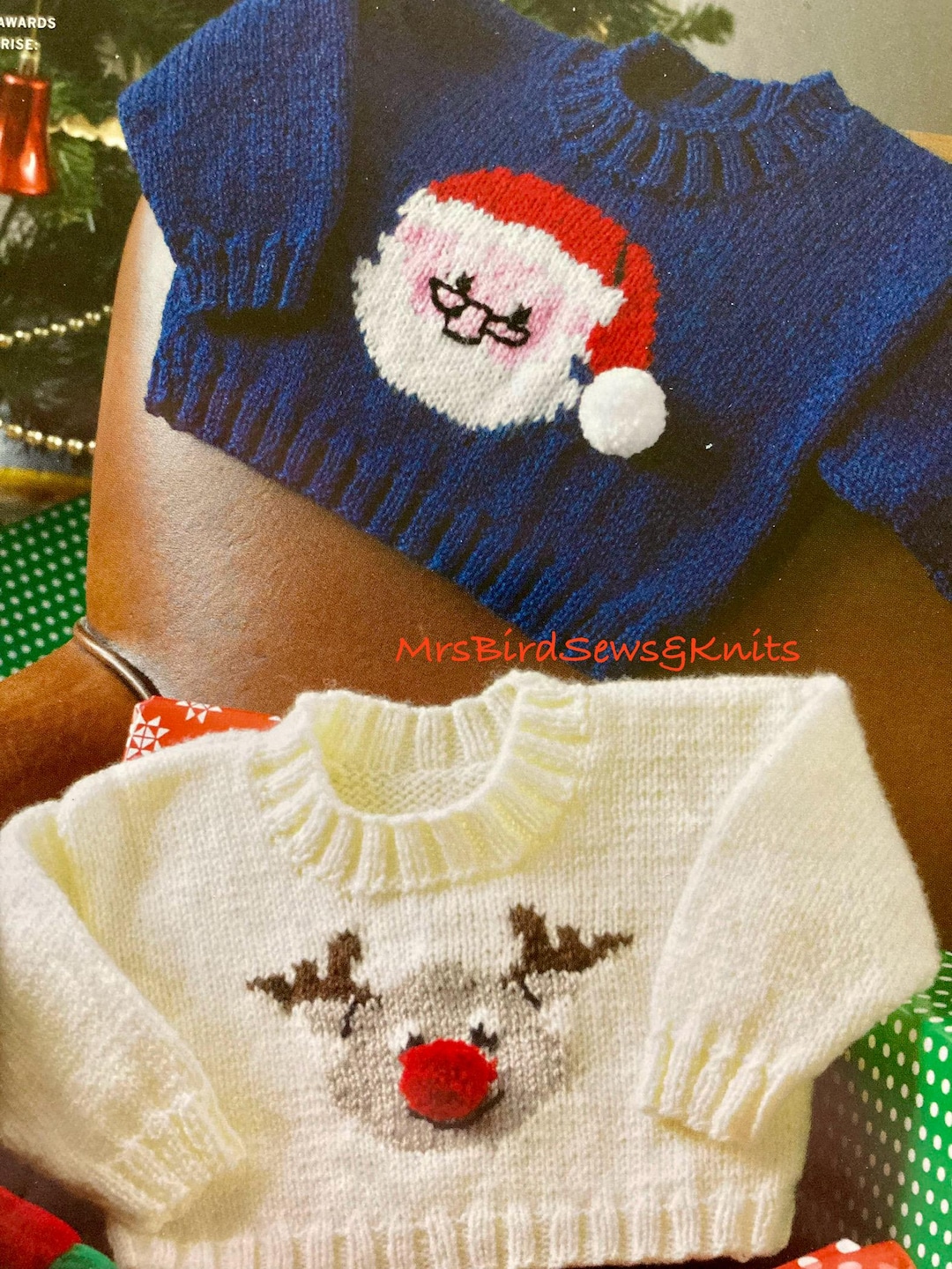 Reindeer Snowman Jumper Knitting Pattern Free Man's Woman's Rudolf