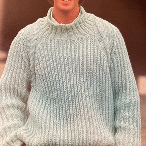Fisherman's Rib Knit Sweater Pattern: Vintage Easy Knit (38