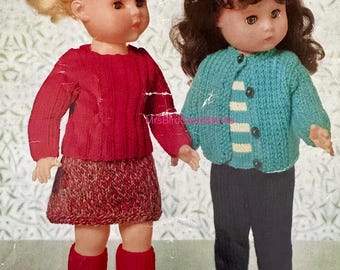 ENGLISCH Strickanleitung Vintage Puppenkleidung: 4 Outfits für 16 Inch Dolls (PDF Download)