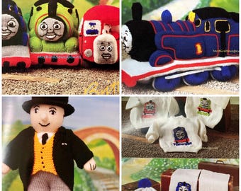 Patrón de punto de Thomas la Locomotora: Juguetes, suéteres, gorro y guantes (descarga digital) INGLÉS