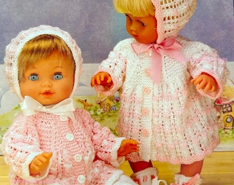 ENGLISH only Doll Matinee Outfit Knitting Pattern: Bonnet, Jacket, Leggings & Booties (Digital Download, ENGLISH Only)