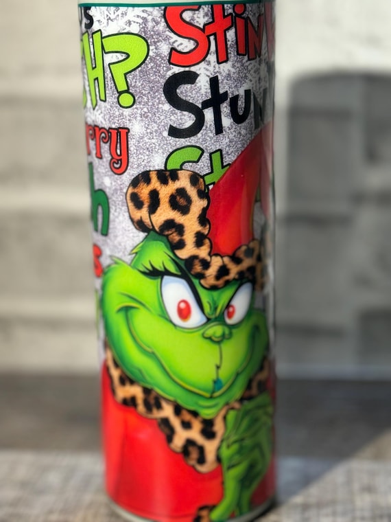 Grinch Inspired Tumbler, Christmas Tumbler, Holiday Drinkware, Grinch Gift, Reusable Cup, Festive Tumbler, Green Tumbler