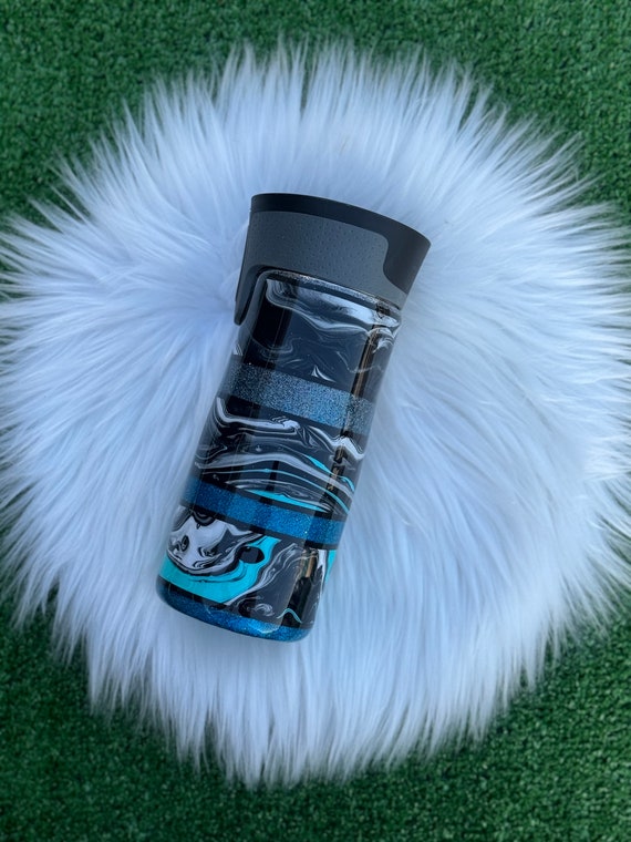 Blue Ombre Vinyl Coffee Mug, Glitter Tumbler, Sparkle Cup, Unique Drinkware, Gift for Her, Kitchen Accessories