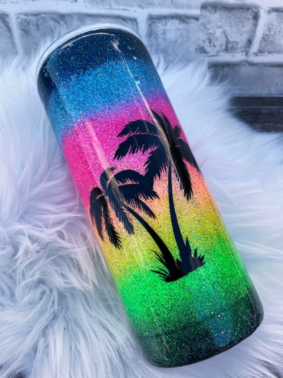 Sunset Tumbler, Beach Vibes Drinkware, Ocean Inspired Cup, Colorful Travel Mug, Summer Beverage Holder