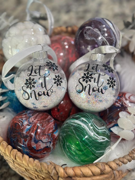 Let It Snow Ornament, Christmas Tree Decor, Winter Snowflake Decor, Holiday Ornament, Festive Decoration