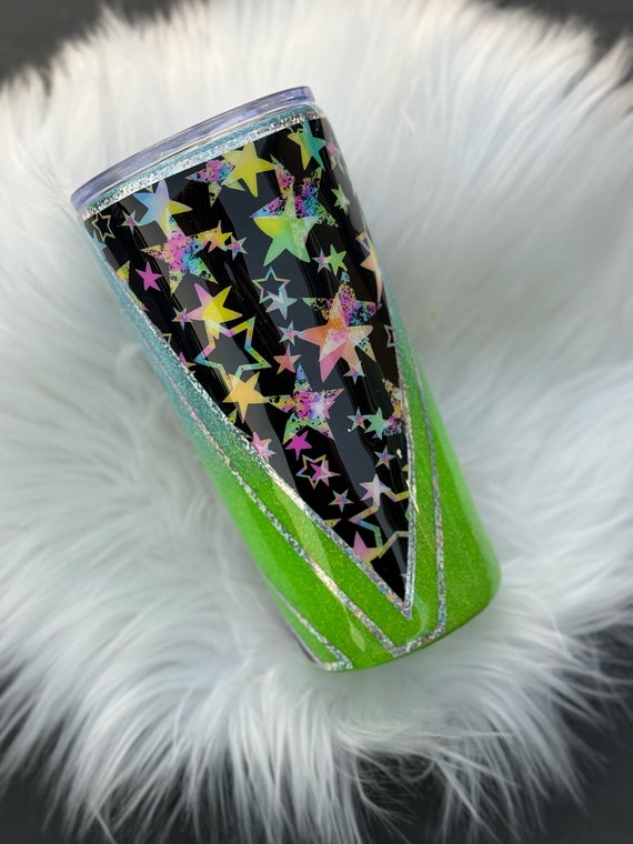 Blue/Green V Split Tumbler, Splash Proof Tumbler, Travel Mug, Coffee Mug, Gift for Her, Eco-Friendly
