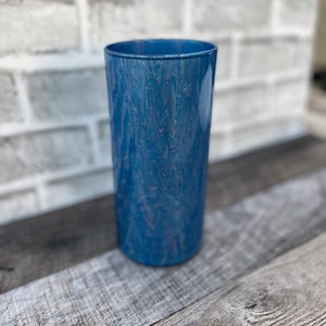 Blue Metallic Vase, Modern Home Decor, Accent Piece, Table Centerpiece, Handcrafted Ceramic, Unique Gift