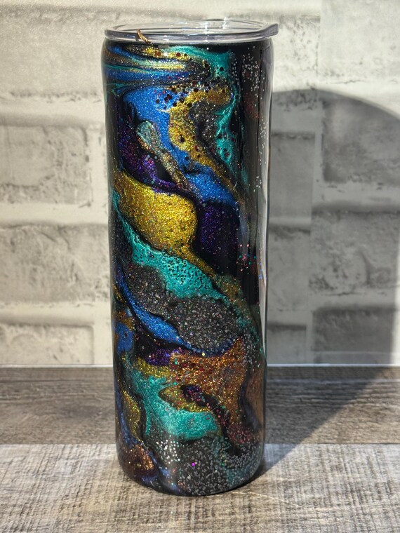 Mica Swirl Tumbler, Unique Drinkware, Personalized Tumbler, Handmade Gift, Party Favor, Customizable Cups, Barware