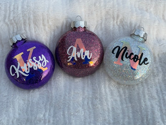 Personalized Glitter Ornaments