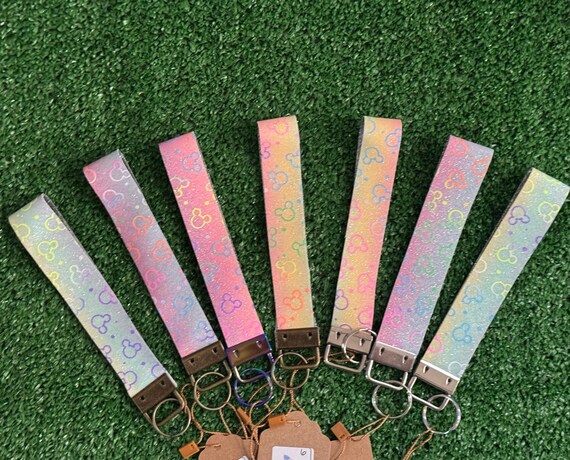 Faux Leather Glitter Keychain, Sparkly Key Holder, Key Organizer, Bag Accessory, Keyring Gift