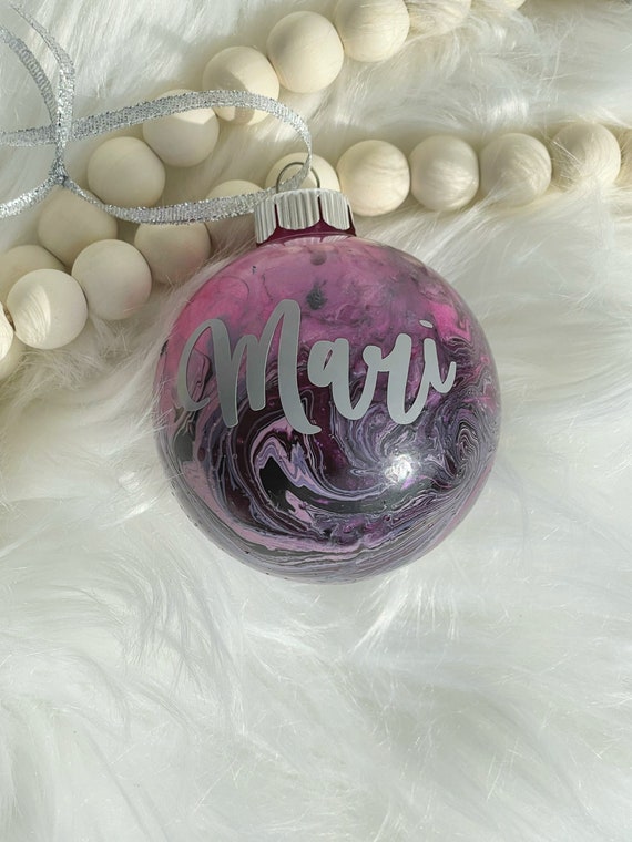 Personalizable Marble/Glitter Ornament