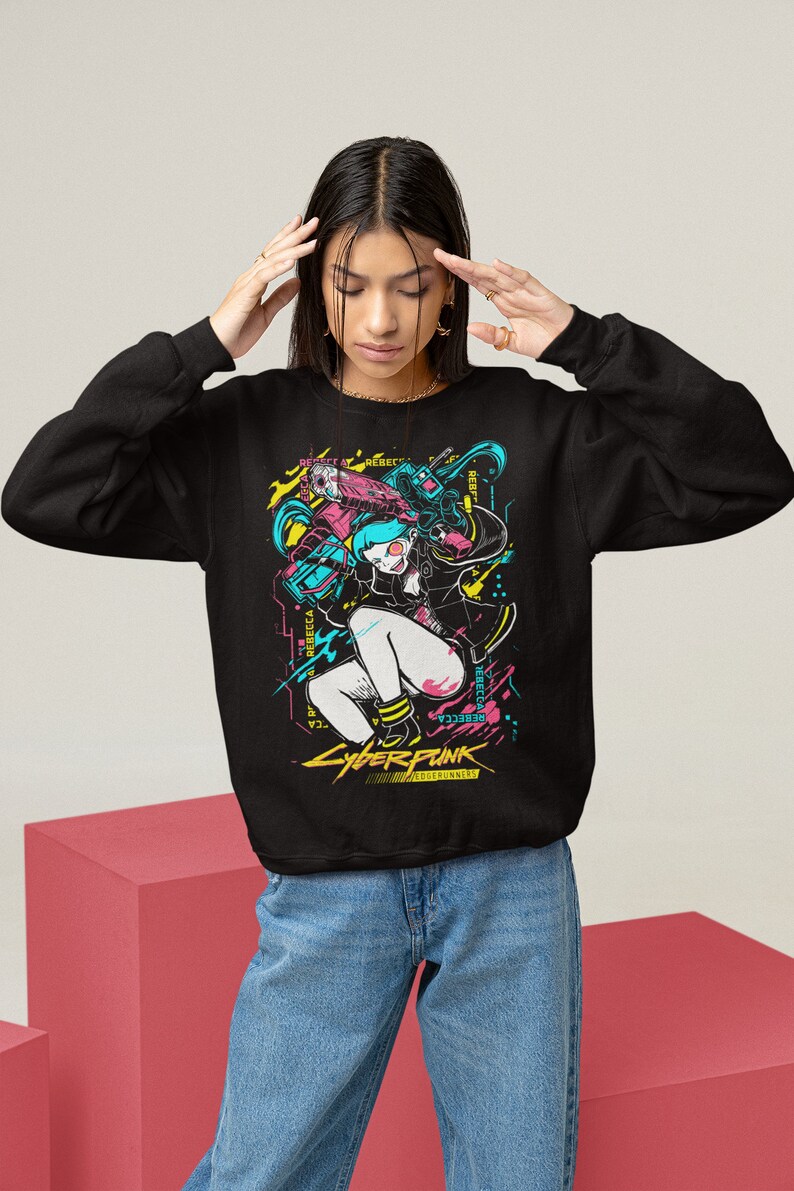 Cyberpunk Edgerunners Hoodie Edge Runners DAVID & LUCY Neon Etsy